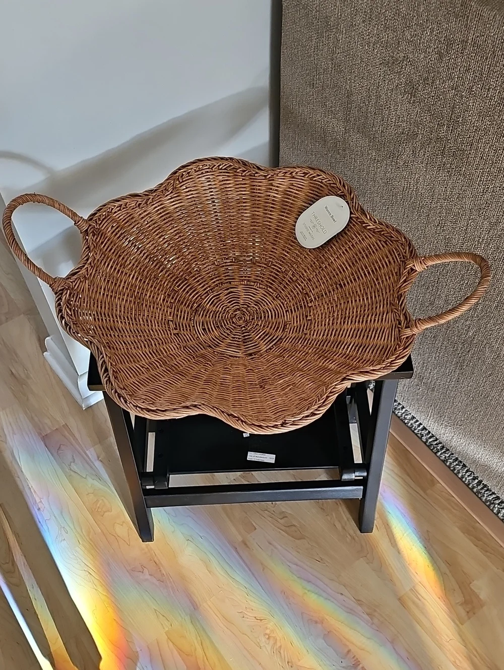 Scallop Woven Shallow Wicker Basket Bowl - Threshold designed with Studio McGee